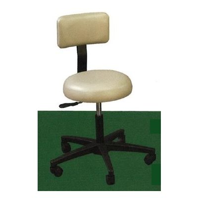 C-stool, round seat with backrest, auto-lift, 5-leg